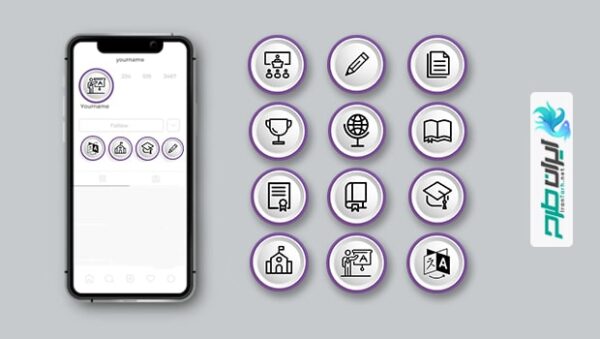 کاور هایلایت آموزشگاه زبان برای پیج اینستاگرام