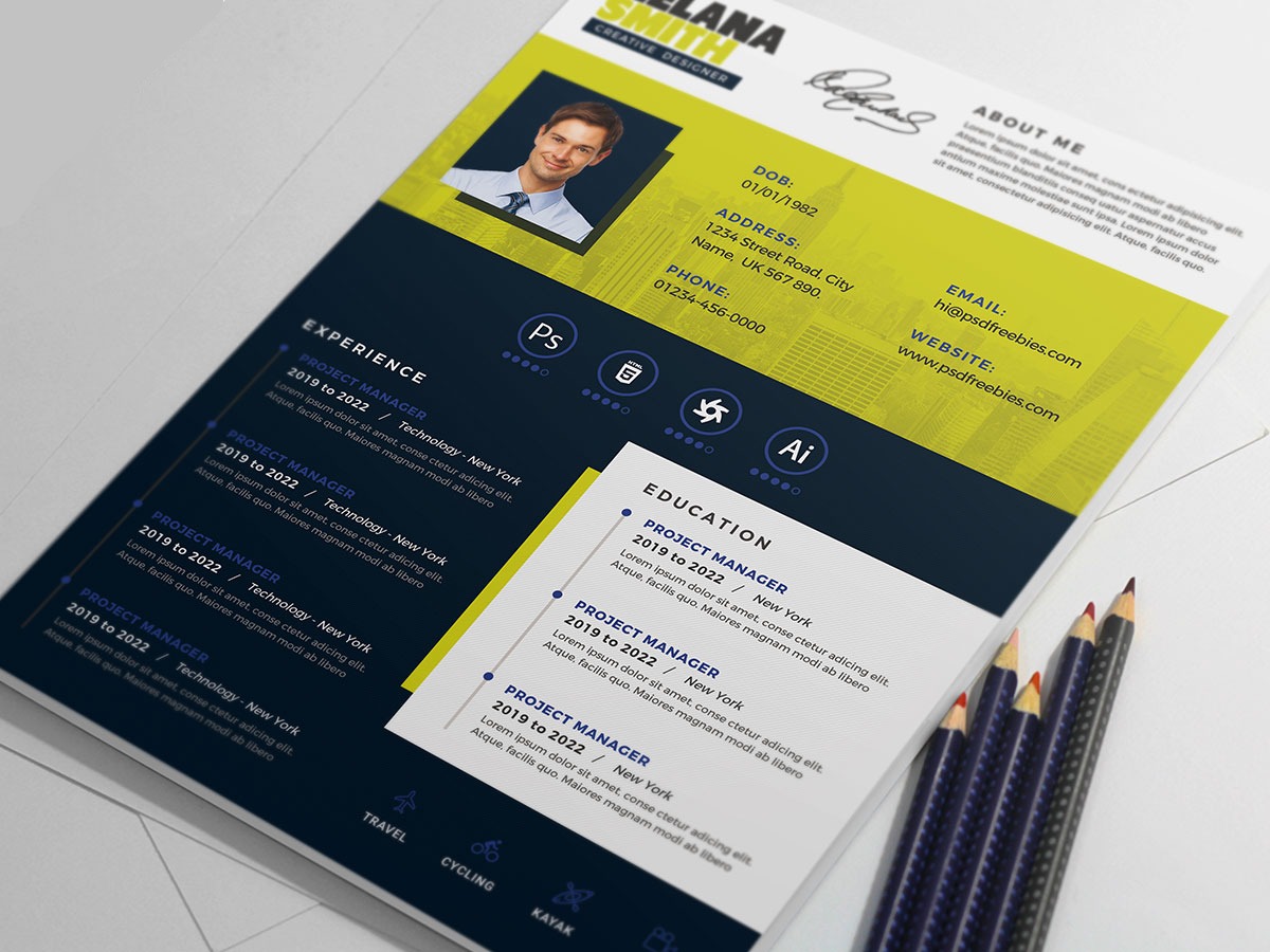 طرح لایه باز رزومه کاری گرافیست طرح لایه باز رزومه کاری گرافیست