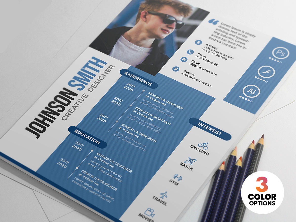 رزومه لایه باز برای طراح گرافیک رزومه لایه باز برای طراح گرافیک