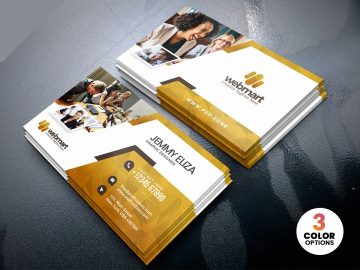 طرح لایه باز کارت ویزیت زرد شرکتی
