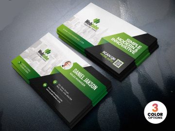 طرح لایه باز کارت ویزیت شرکتی سبز