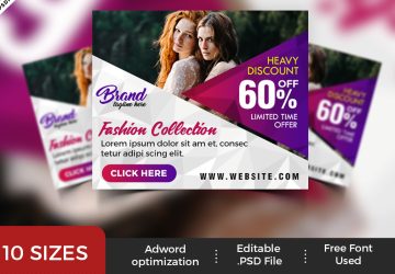 مجموعه بنرهای تبلیغاتی فروشگاه مد و لباس PSD