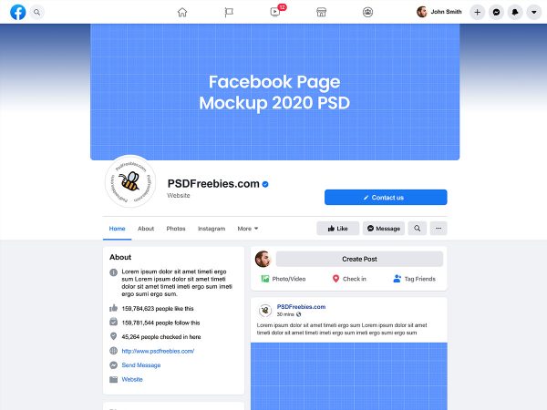 موکاپ صفحه فیس بوک لایه باز