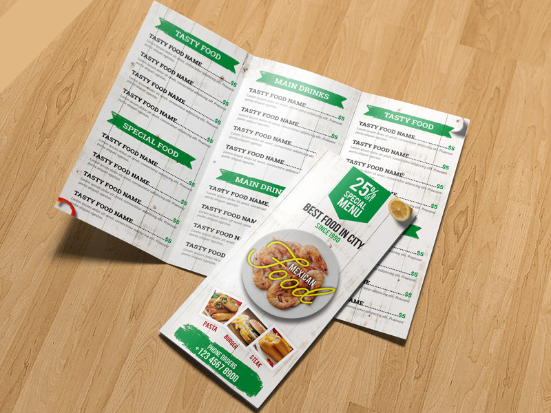 قالب PSD بروشور Trifold Menu Restaurant_663e8d37571c5.jpeg طرح لایه باز بروشور منو رستوران