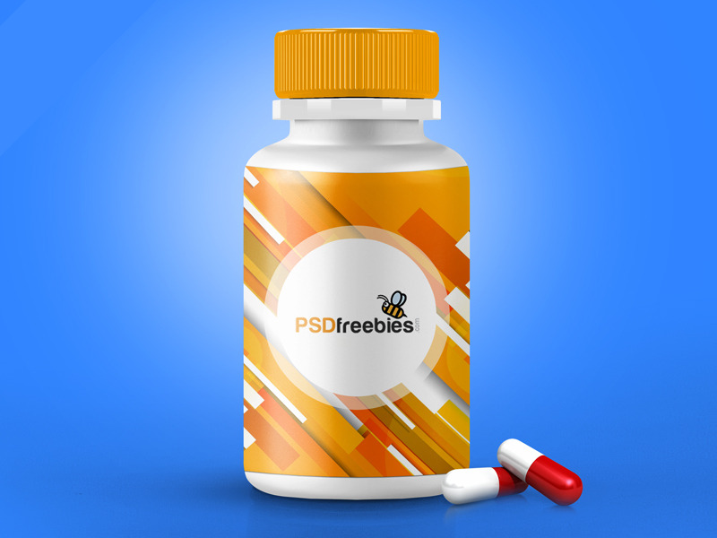 Pills Bottle Mockup PSD رایگان_663f978b9082e.jpeg طرح لایه باز موکاب بطری دارویی